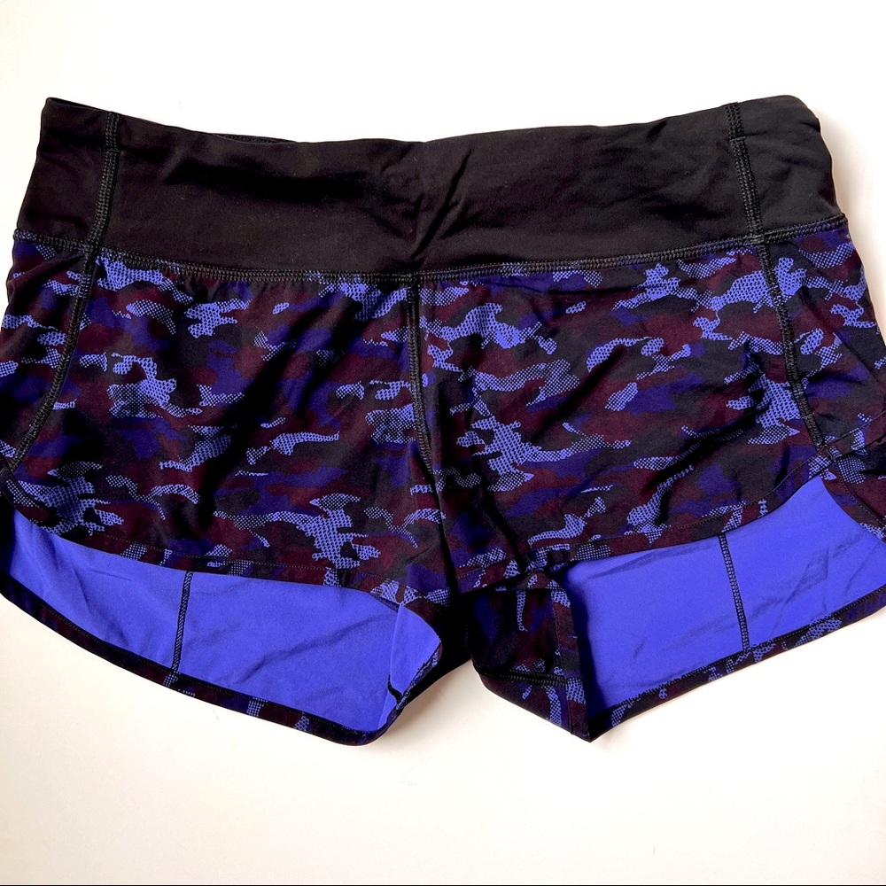 Lululemon Speed Up Short - Blue Camo - size 6